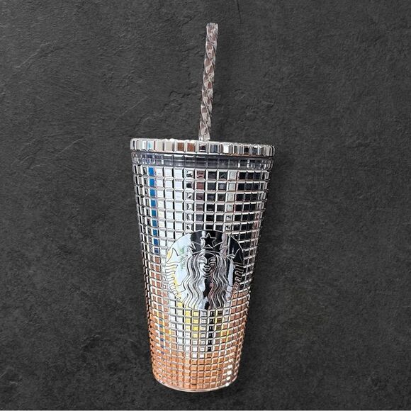Starbucks 2020 Ltd Edition Silver Disco Ball 16oz Tumbler - Picture 1 of 11
